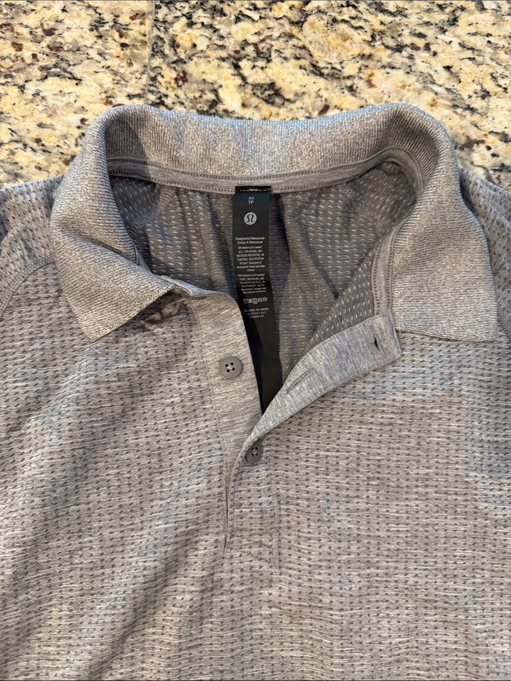 lululemon athletica Men’s Light Grey Textured Polo